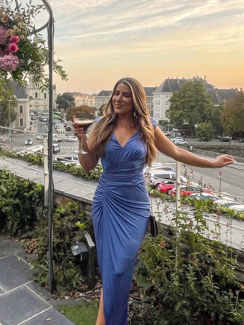 Vince Camuto jersey dress periwinkle size 6